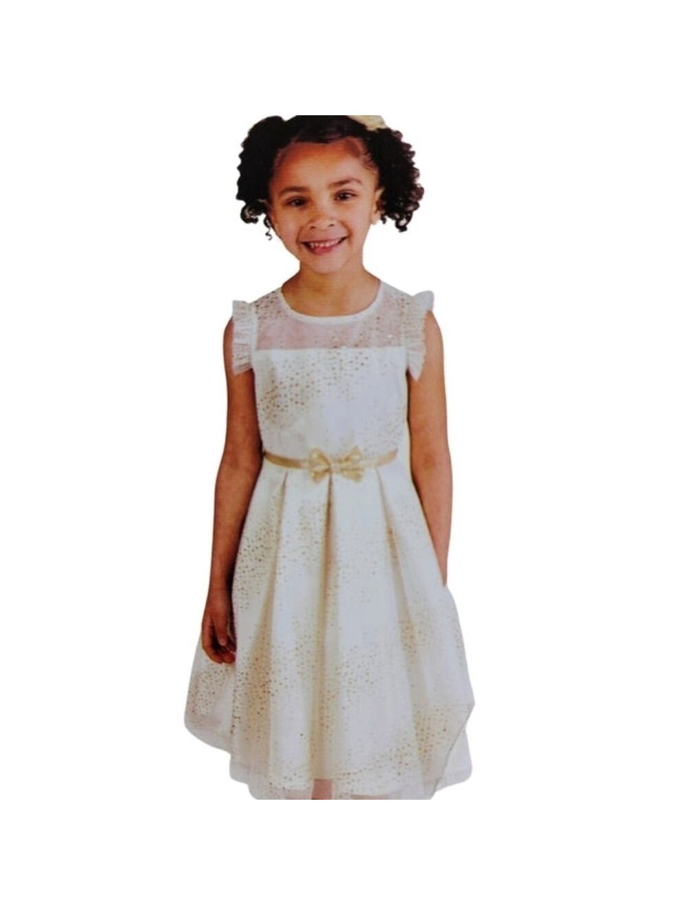 10 • Jona Michelle • Elegant Gold and White Kids Dress